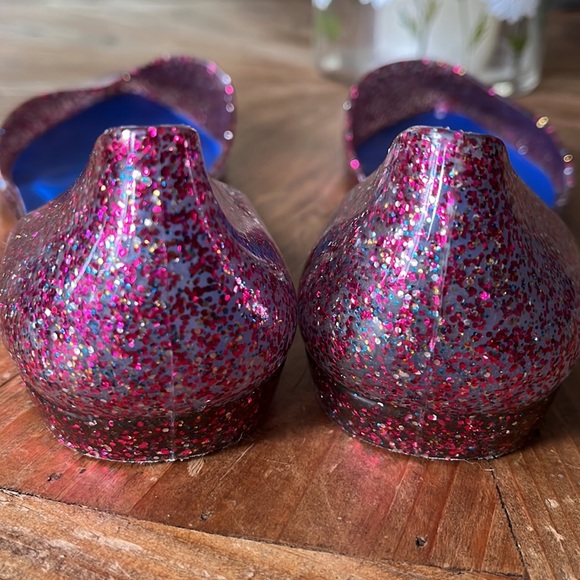 JEFFREY CAMPBELL HAVANA LAST PINK GLITTER JELLY D’ORSAY FLATS.  SIZE 9 - Picture 7 of 10